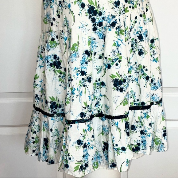 Free People All Mine White Blue Floral Print One Shoulder Mini Dress Large - Picture 5 of 10